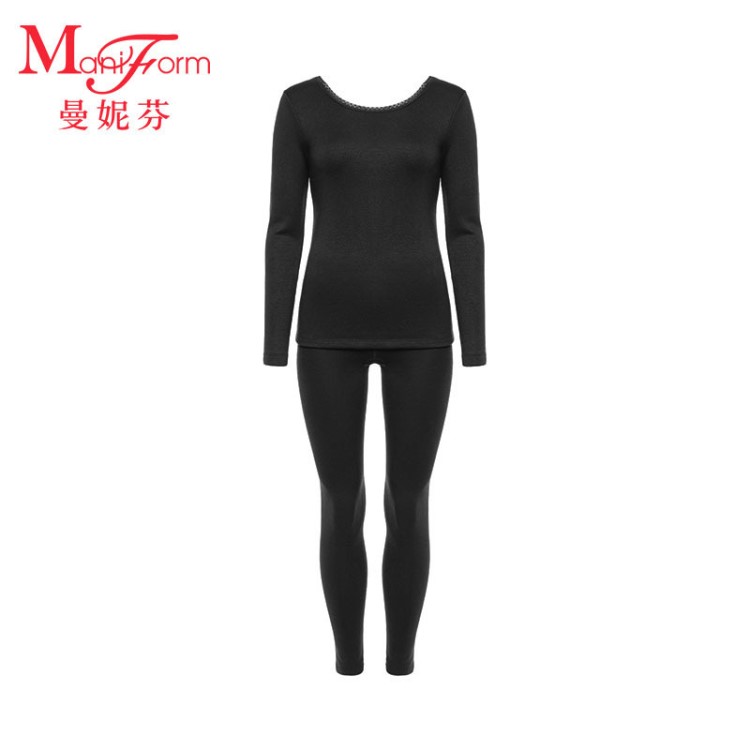 女保暖內(nèi)衣修身抓絨圓領(lǐng)秋冬秋衣秋褲修身女士套裝