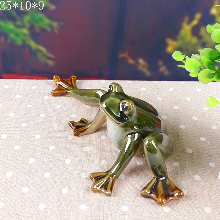 長腿瑜伽青蛙 創意禮物家居裝飾擺件 窯變陶瓷工藝品批發外貿