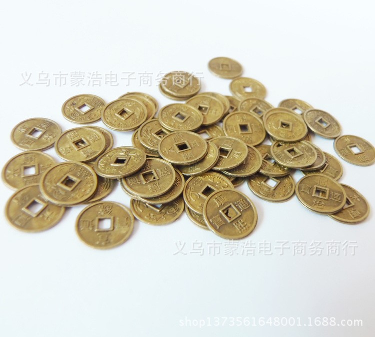 廠家直銷佛教風水銅錢飾品配件 量15mm銅錢批發