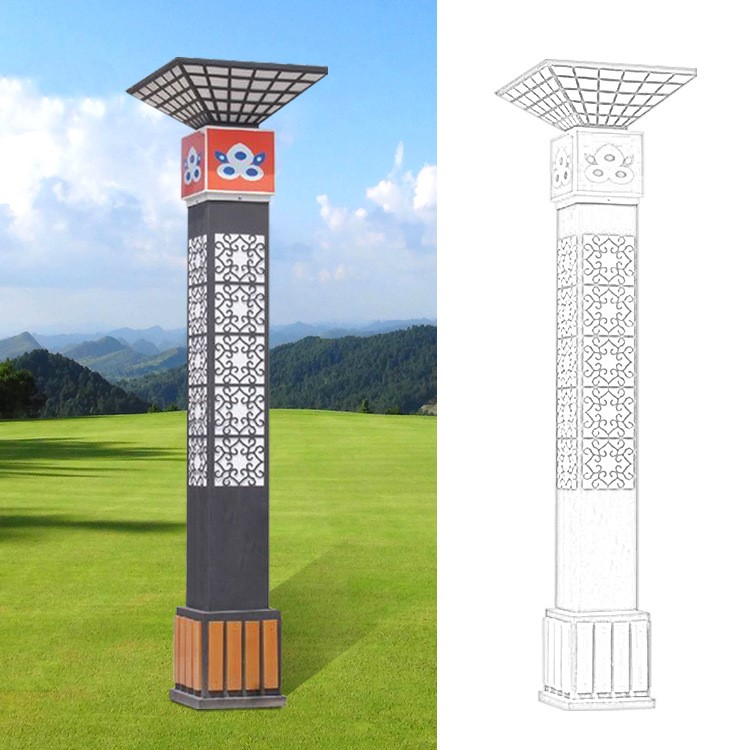 定制led特色大型不锈钢仿古景观灯户外园林广场8米艺术景观灯柱