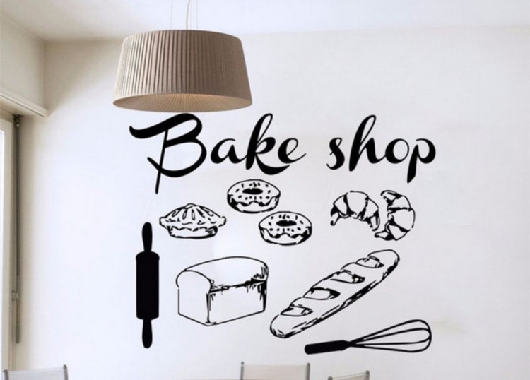 Bake shop面包甜点创意图案 厨房 面包店乙烯基精雕墙贴 一件起批