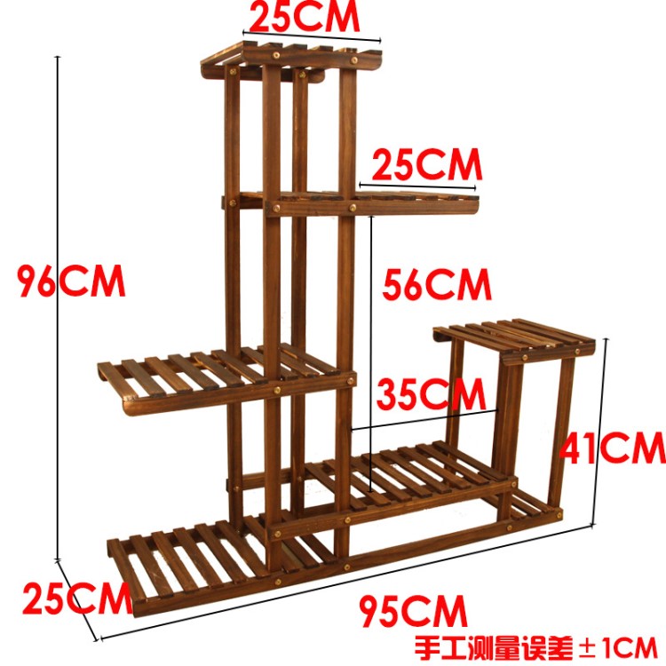 BRS花盆花架室內(nèi)客廳多層組裝陽(yáng)臺(tái)防腐木質(zhì)多肉綠蘿實(shí)木架子家用