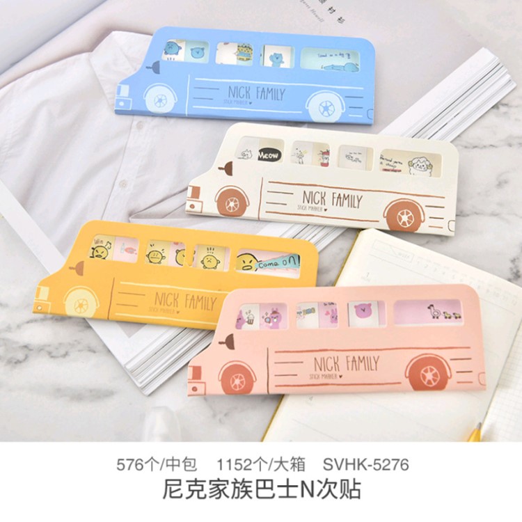 新款創意文具批發 斯普維加 SVHK-5276 尼克家族巴士N次貼 便利貼