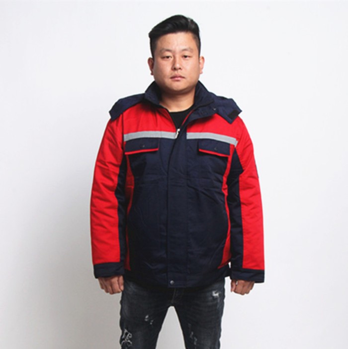 廠家新款男女反光條冬季加厚加棉服工作服定做勞保服保暖活里活面