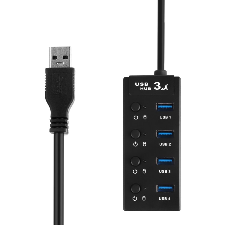 高速USB3.0帶開關(guān)4口HUB 集線器 多接口擴展器USB3.04口分線器