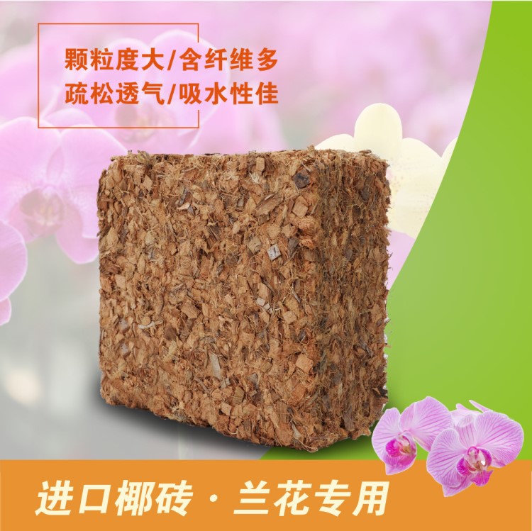 椰壳 椰壳砖兰花专用营养土/粗椰块/铁皮石斛植料椰砖4.5kg