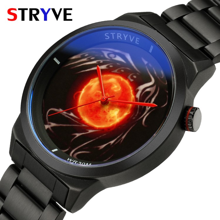 新款STRYVE時尚鋼帶手表男款學(xué)生個性韓版腕表休閑商務(wù)手表