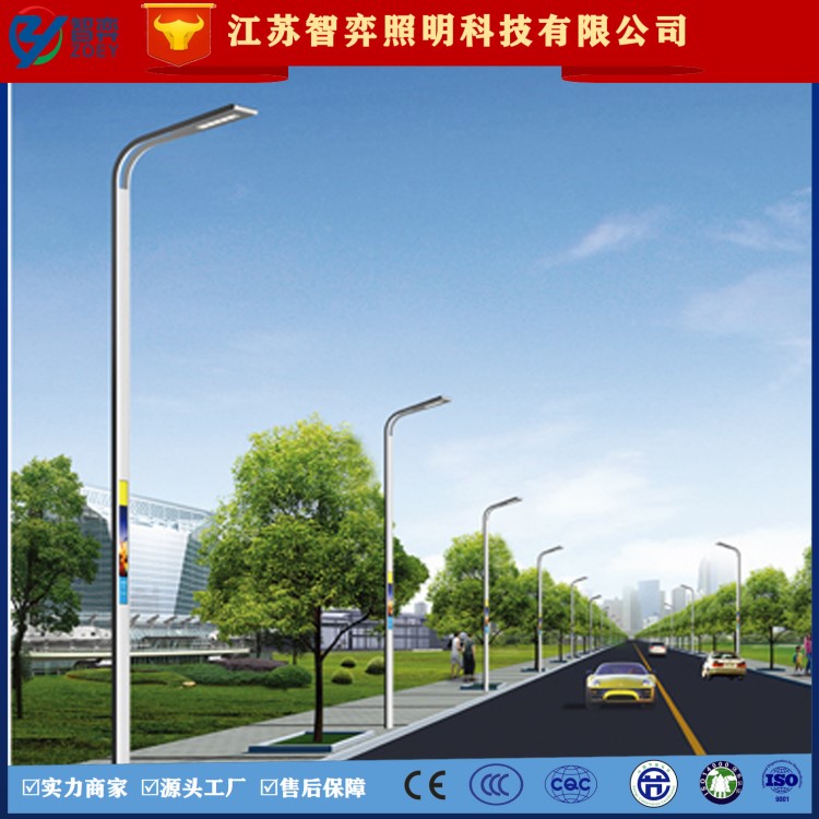 廠家直銷 LED市電道路燈 方管制作新款LED路燈 12米 高度可定制