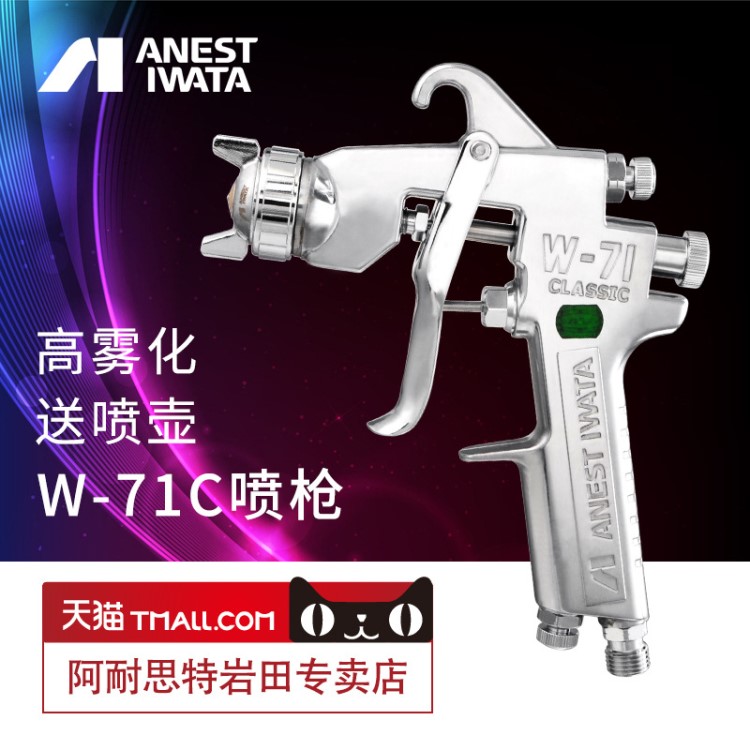 【推薦】巖田噴槍W-71C氣動家具漆油漆噴漆槍壺噴油面漆噴搶