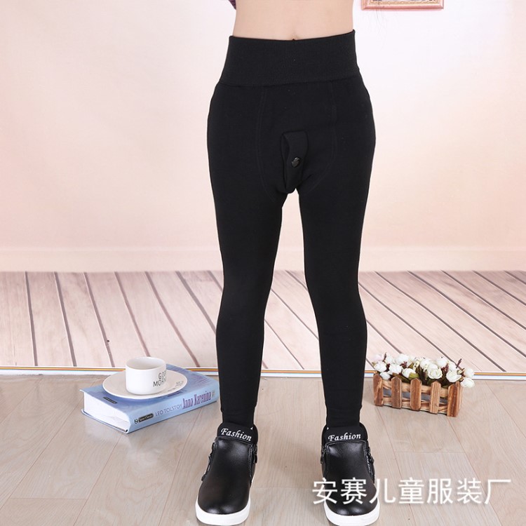 新品兒童保暖加絨加厚打底褲七彩棉男童褲秋冬棉褲童裝批發代理