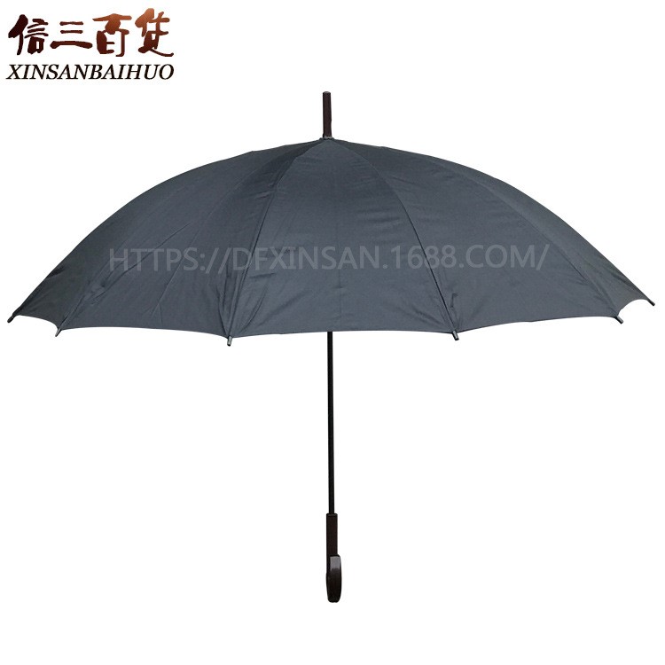 信三百貨批發(fā)紅葉雨傘 男士黑色商務(wù)長(zhǎng)柄傘 103直桿手開傘10鋼骨