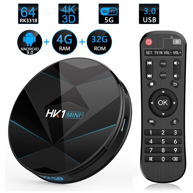 HK1MINI+ RK3318 安裝9.0 TV BOX 電視機(jī)頂盒子 新款4+64G 雙WIFI