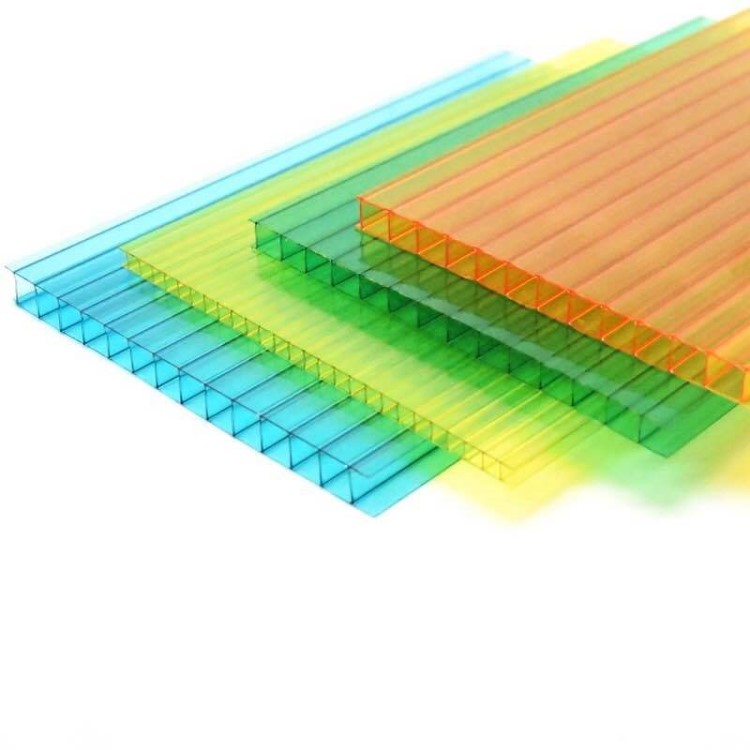 車棚溫室6MM 雙層四層蜂窩 透明茶陽(yáng)光板 色湖藍(lán)工程板 PC陽(yáng)光板