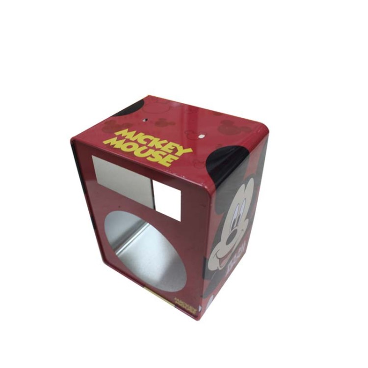 東莞塘廈制罐工廠供應馬口鐵長方形彩色印刷圖案音箱外殼鐵皮開孔