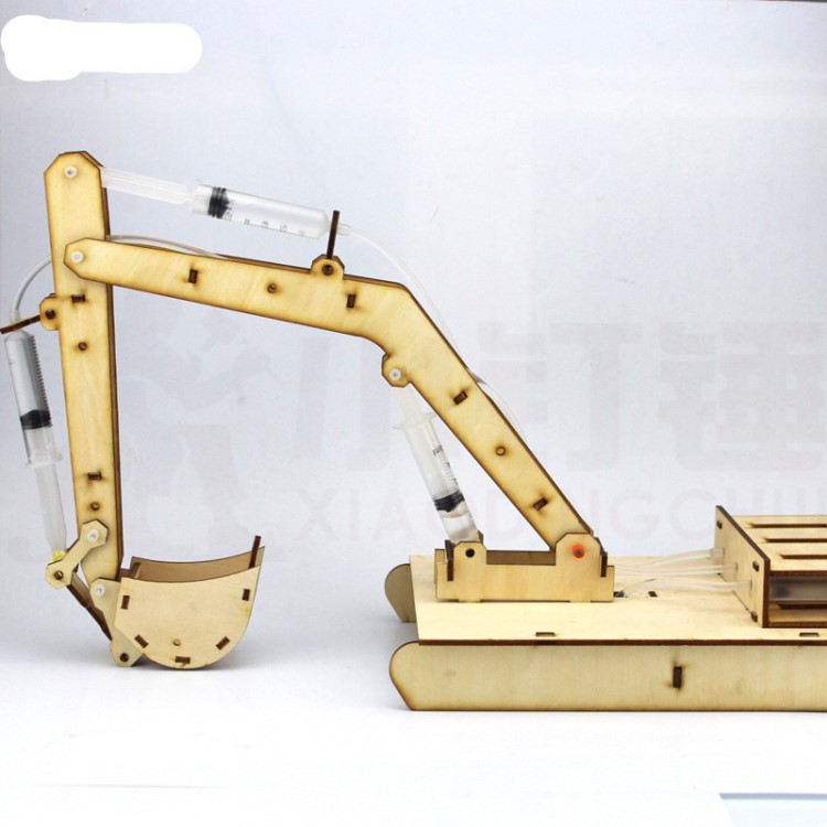 木質(zhì)液壓挖掘機(jī)模型 兒童玩具木質(zhì)手工材料 科學(xué)實(shí)驗(yàn)steam小制作