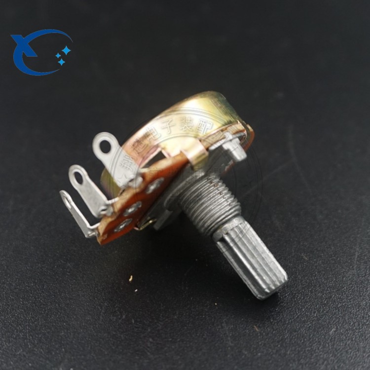 WH024 24mm直徑旋轉(zhuǎn)碳膜單聯(lián)三腳串線調(diào)光調(diào)速電位器