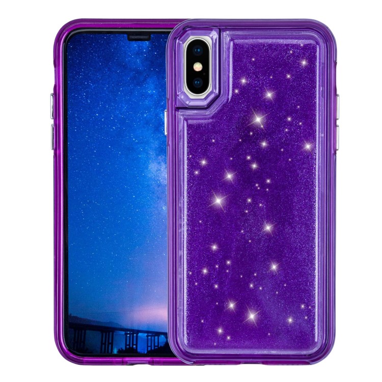 適用于蘋果iPhone XR6.1寸手機殼 流沙液體二合一透明防摔保護套