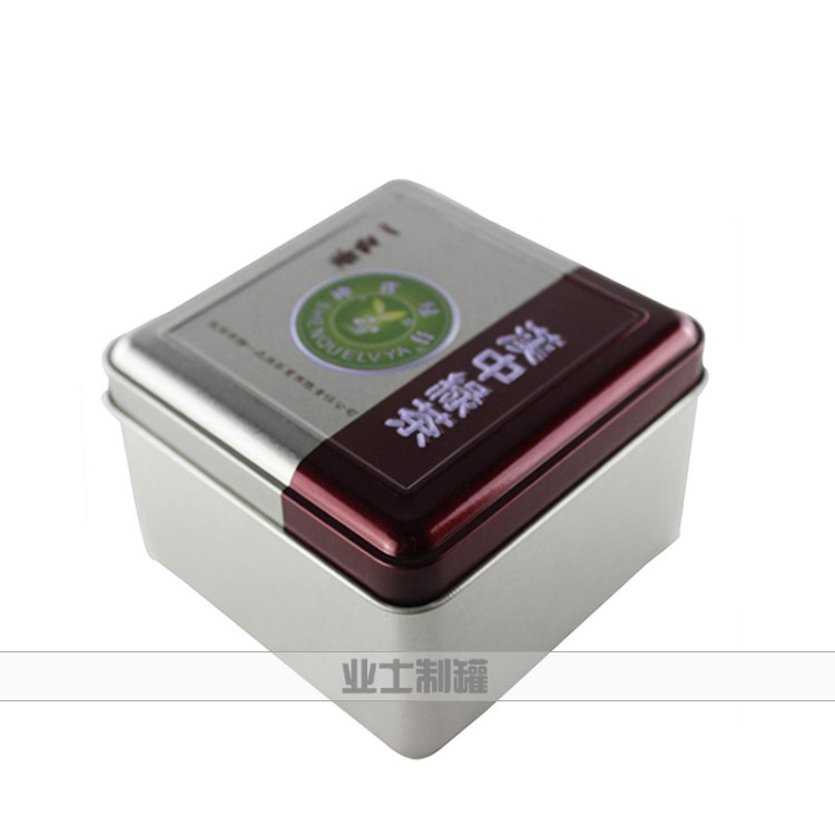 食品包裝馬口鐵盒 正方形德潤(rùn)紅茶鐵盒 漢中綠茶精美儲(chǔ)物盒定制