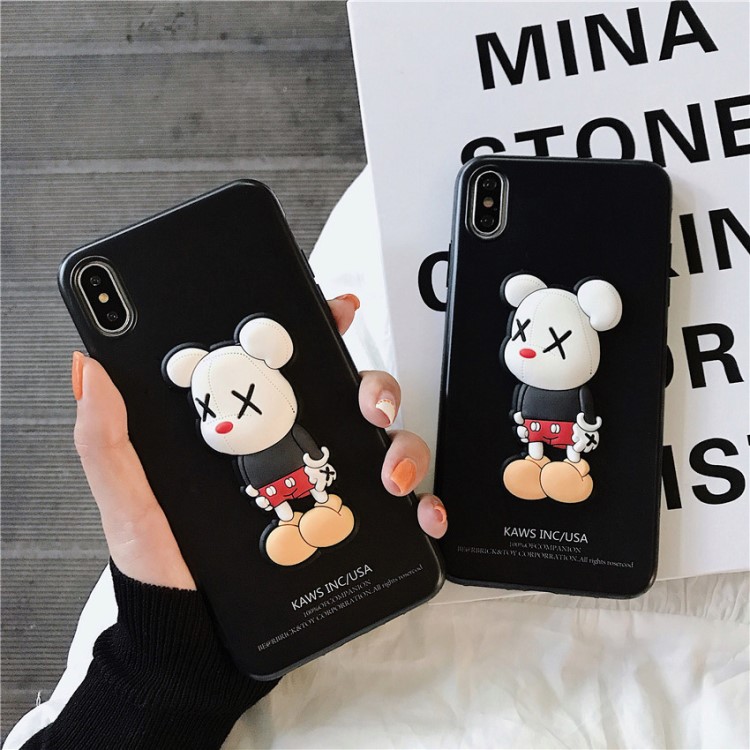 布偶米奇手機殼iphone11pro創(chuàng)意卡通立體公仔tpu蘋果8保護套適用