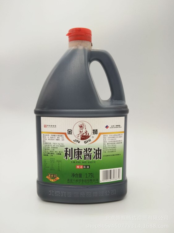 六必居 金獅醬油1.75L*6桶 黃豆醬油 北京醬油 釀造醬油 量大從優(yōu)