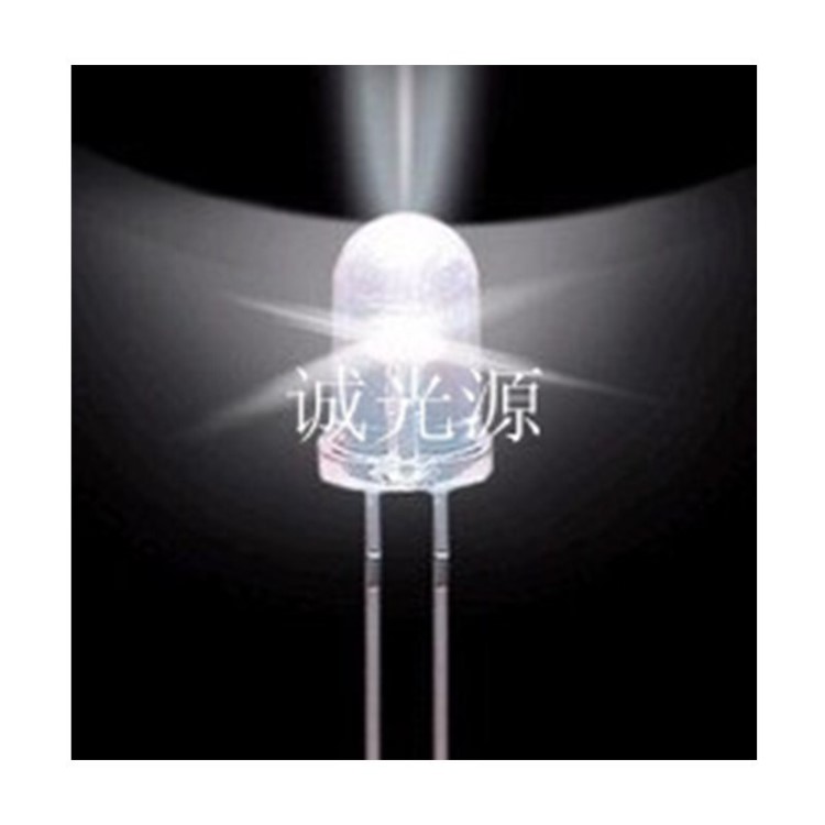 正白燈珠5MM LED白光白燈DIP直插發光二極管F5白色燈珠超高亮透明