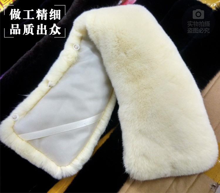 定制批發男女工裝制服專用獺兔毛領真皮獺兔毛大方領子可拆卸衣領