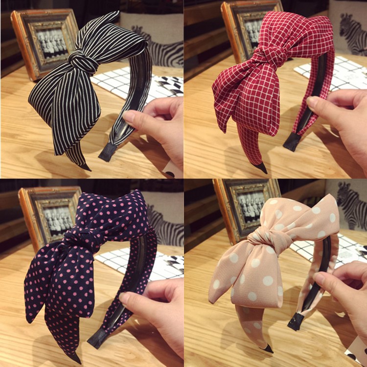 韓國百搭布藝大蝴蝶結(jié)帶齒發(fā)箍日韓甜美寬邊壓發(fā)防滑頭箍頭飾新款