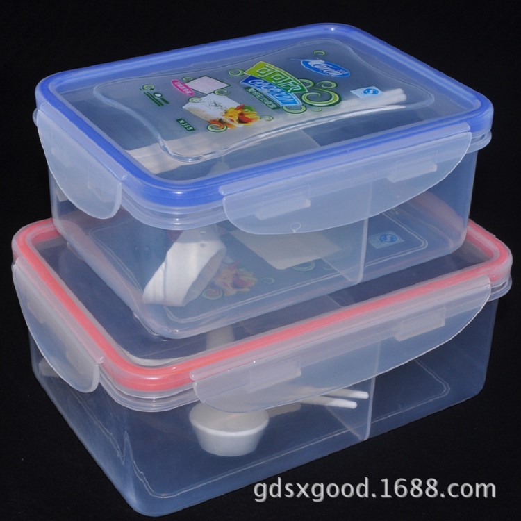 不含雙酚A塑料密封分隔飯盒 可以微波爐加熱冰箱冷藏用保鮮飯盒