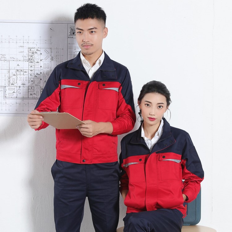 長袖工作服套裝男汽車維修美容車間工廠工程服訂制春季勞保耐磨