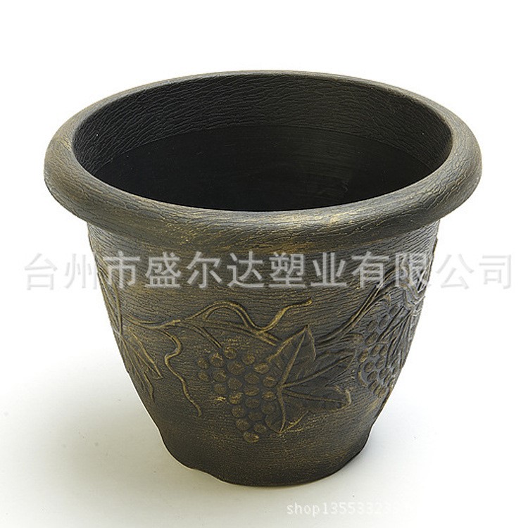 批發塑料圓形刷漆花盆 陽臺種菜盆 家用園藝花盆 型號0220