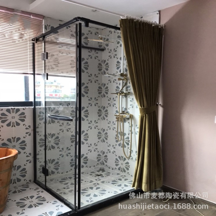 優(yōu)雅清新200米蘭全瓷拼花小花磚 餐廳廚房瓷磚陽臺衛(wèi)生間防滑地磚