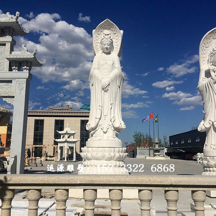 觀音像供奉石雕漢白玉祭祀佛像寺廟大型菩薩保平安大理石南海觀音