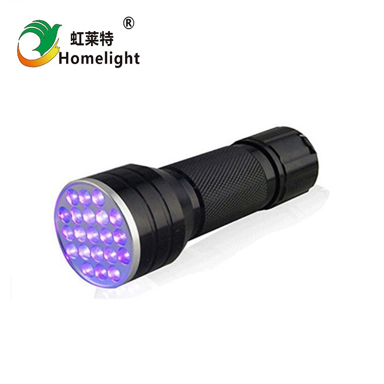 工廠批發(fā)21LED UV紫光手電筒抓蝎子紫外線驗鈔小熒光劑檢測手電燈