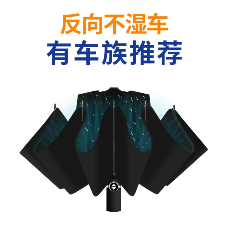 全自動(dòng)三折反向傘創(chuàng)意不濕車(chē)晴雨傘 黑膠防曬太陽(yáng)傘大號(hào)防風(fēng)現(xiàn)貨
