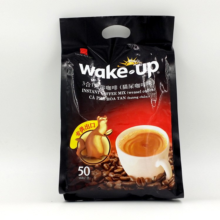 包郵原裝威拿wake up三合一咖啡850克 箱10袋越南貓屎味咖啡