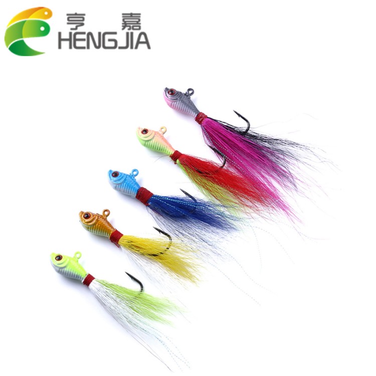 HENG JIA/亨嘉 跨境海釣綁毛鉛頭鉤 釣魚魚頭鉛頭鉤 胡須佬魚餌