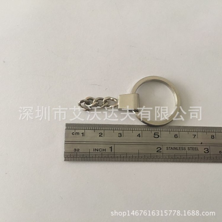 鑰匙圈加鏈條廠家直銷 25mm平圈鑰匙環(huán)加鏈條 五金配件