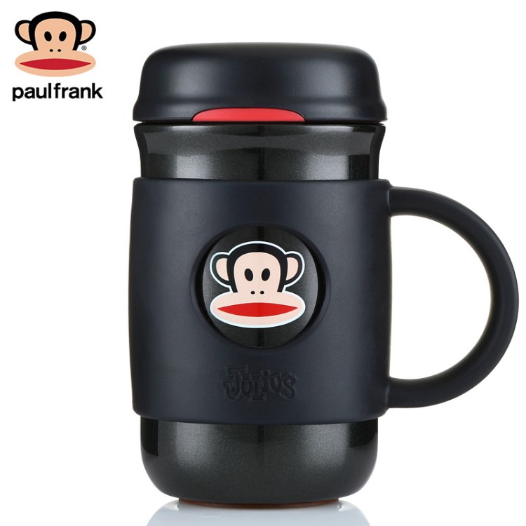 大嘴猴（Paul Frank）保溫杯 男女辦公商務(wù)水杯 帶手柄茶杯340ml