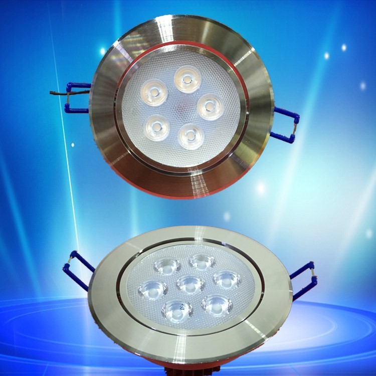 小3W7w圓形led天花燈開孔55瓦客廳吊頂嵌入式簡約12W高光酒店射燈