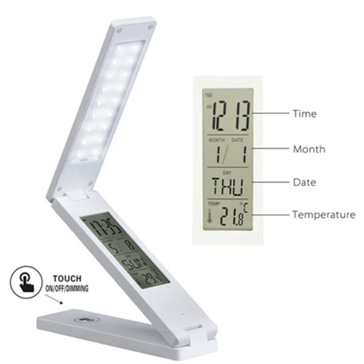 一手貨源LED三折萬年歷臺燈可充電帶鬧鐘溫度顯示