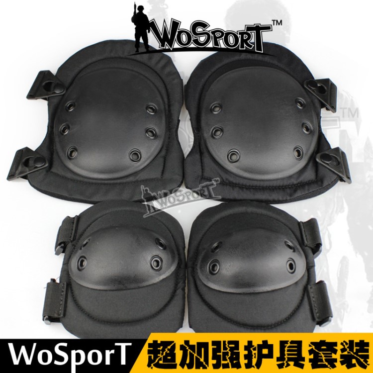 WoSporT廠家直銷戶外野戰CS適用特戰護膝護肘套裝超加強戰術護具