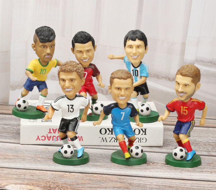 世界杯足球明星仿真卡通手辦公仔球迷梅西C羅送男友精品禮物