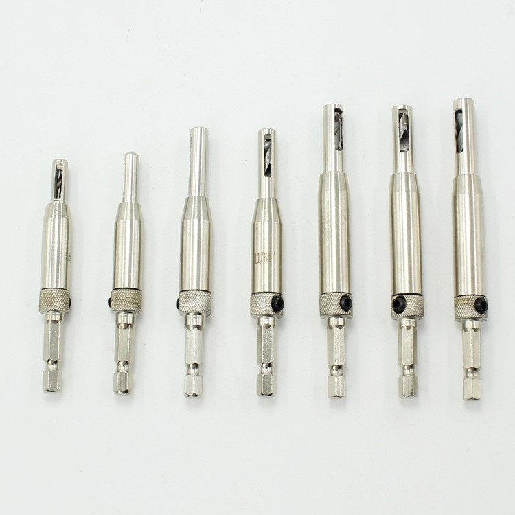 門窗合頁鉸鏈開孔器 木工自動定位中心擴孔器六角鉆頭工具套裝