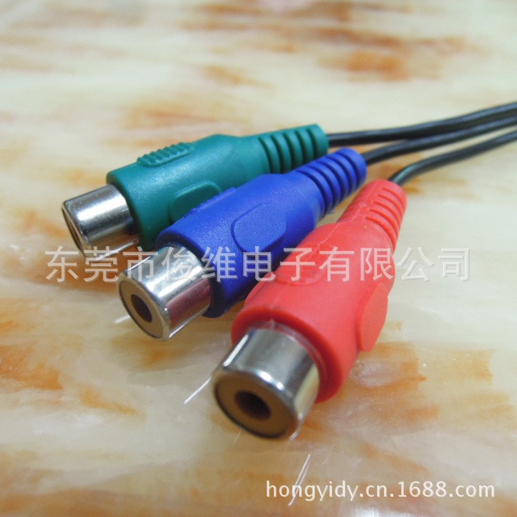 廠家批發(fā)3.5MM視頻線 一分三公頭對3XRCA母頭 音頻線 數(shù)據(jù)線