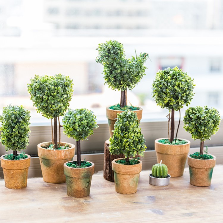 家居創(chuàng)意假花綠植盆景擺件電視柜擺設(shè)飾品幼兒園置物架裝飾小盆栽