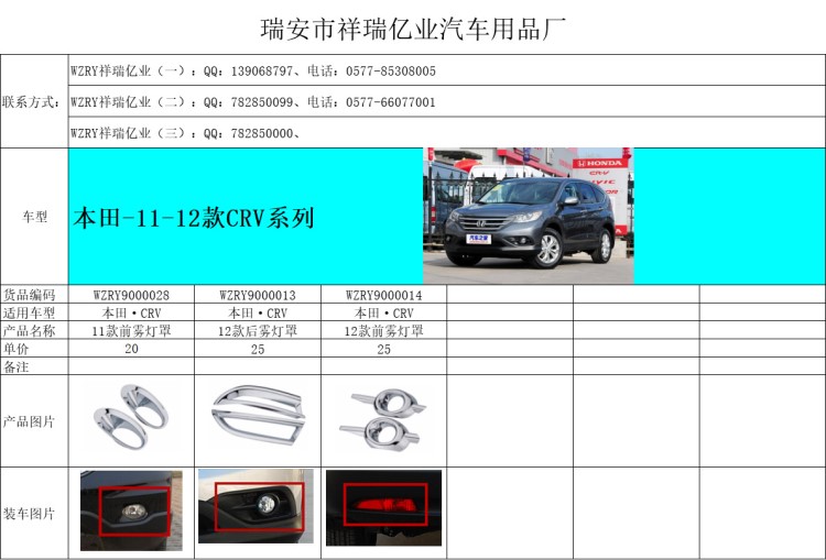 本田CRV塑料電鍍裝飾件 CRV內(nèi)外飾 匯總