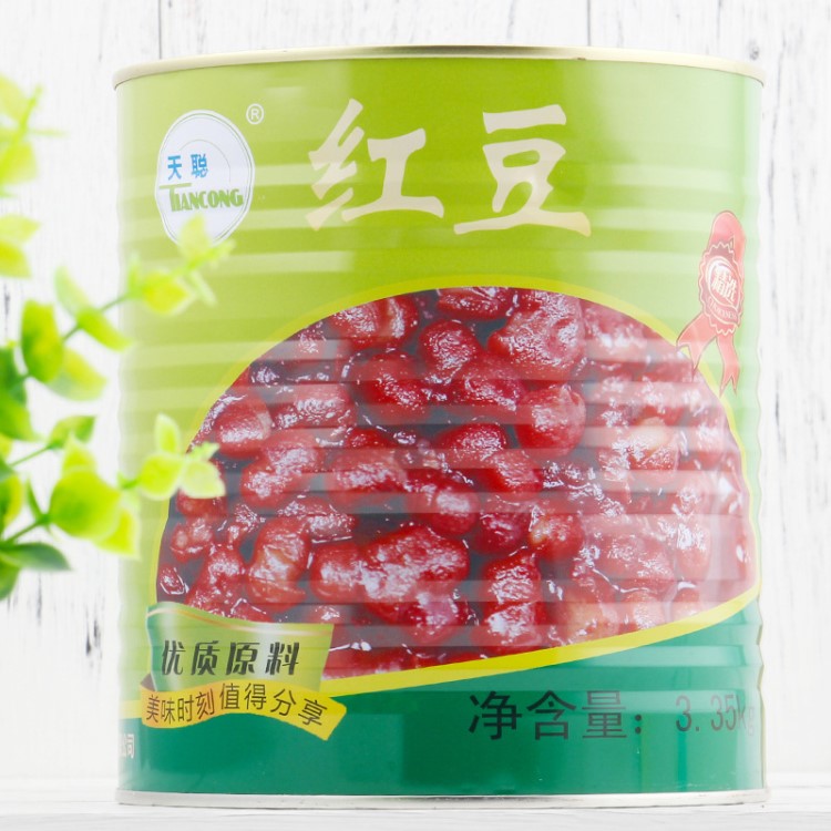 天聪红豆罐头 3.35kg 大瓶装 即食红豆罐头 刨冰冰沙双皮奶甜品