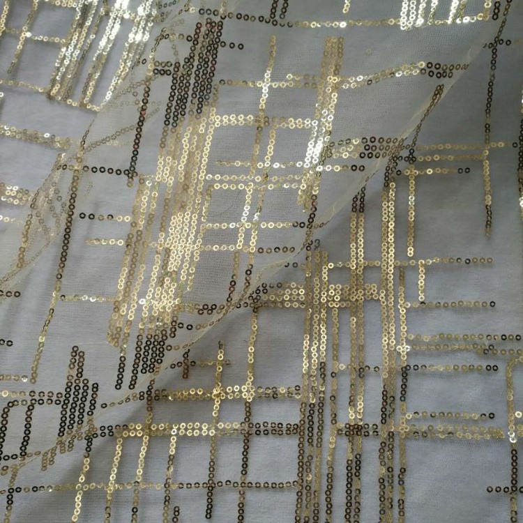 新款無彈網眼布錦加強網底布框框亮綉片 禮服等面料 顏色均有現貨