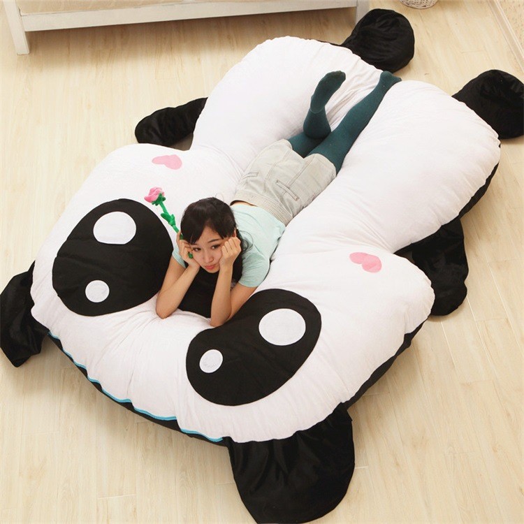 卡通趴趴熊貓懶人床1.5米雙人毛絨榻榻米床墊創意家居廠家訂制