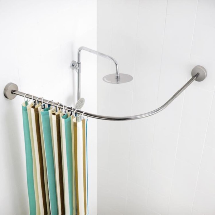 清新洗手間浴室簾子美式防水掛簾賓館隔斷淋浴房簾洗澡間弧形加厚